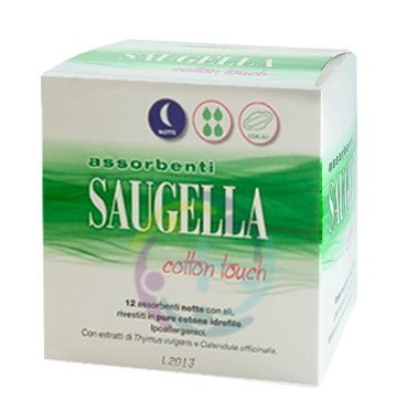 Saugella Linea Cotton Touch 12 Assorbenti Notte con Ali in Puro Cotone Offerta