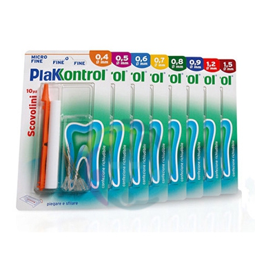 Plakkontrol Linea Igiene Interdentale Quotidiana 10 Scovolini con Manico 0,6 mm