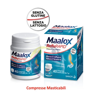 Sanofi Aventis Linea Apparato Gastrico Maalox RefluRAPID 40 Compresse Masticabil