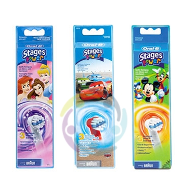 Oral-B Linea Igiene Dentale Quotidiana Kids Power 3 Spazzolini di Ricambio