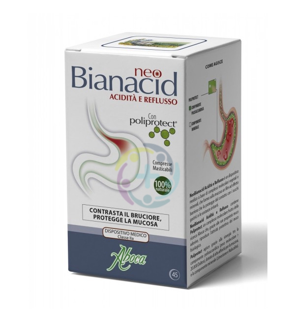 Aboca Linea Apparato Gastroenterico neo Bianacid Integratore 45 Compresse
